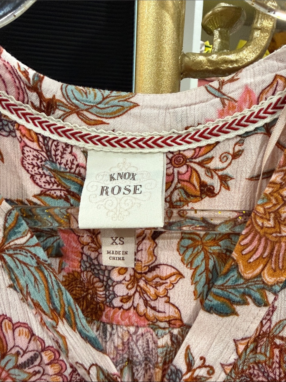 Knox Rose Multi-Color Floral Button-Front Maxi Dress XS pockets Oversized Draws - Picture 6 of 7